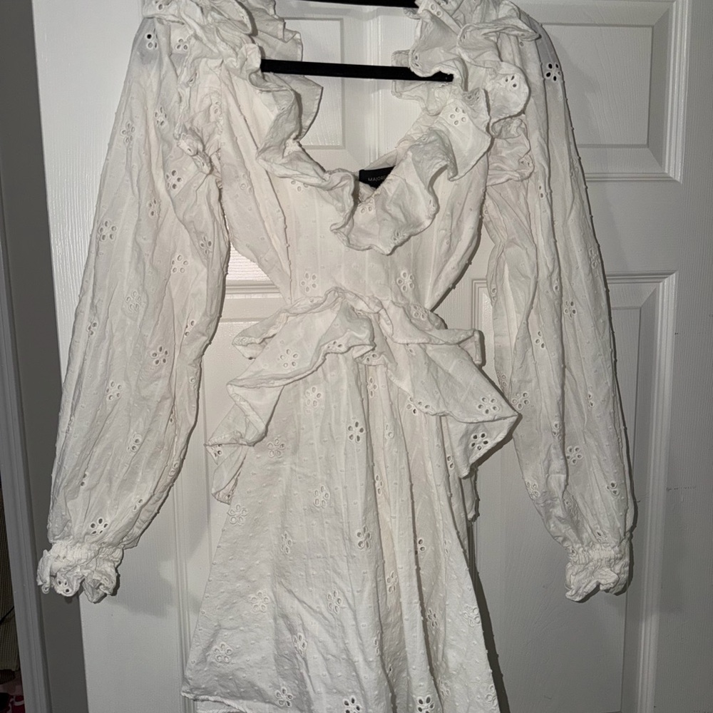 Revolve Ruffle White Dress